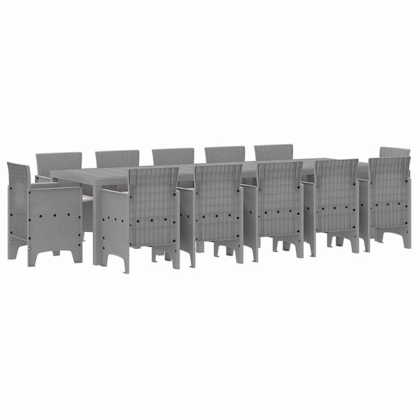 vidaXL Ensemble de salle à manger pour jardin 13 Pièces Gris clair
