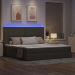 vidaXL Lit avec des lumières à LED Taupe 200 x 200 cm tissu