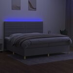 vidaXL Sommier à lattes de lit matelas et LED Gris clair 200x200 cm