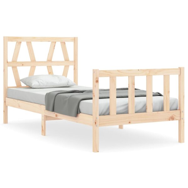 vidaXL Cadre de lit avec tête de lit petit simple bois massif