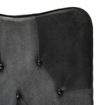 vidaXL Chaise à oreilles Noir et gris Cuir véritable