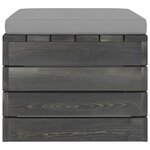 vidaXL Salon palette de jardin 3 Pièces avec coussins Bois de pin massif
