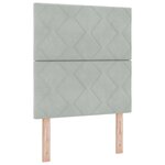 Lit Box Spring vidaXL avec Matelas & Lumière LED Gris Clair 80x200 cm Velours