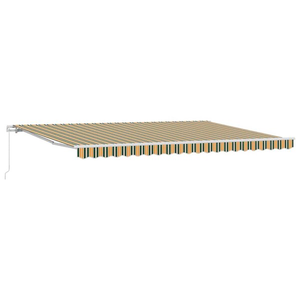 vidaXL Auvent Rétractable Vert et jaune 500 × 300 cm Polyester  Métal