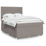 vidaXL Sommier à lattes de lit avec matelas Taupe 160x200 cm Tissu