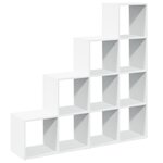 vidaXL Étagère séparatrice de pièce à 4 niveaux blanc 131 5x29x131 5cm