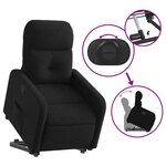 vidaXL Fauteuil inclinable noir tissu