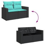 vidaXL Salon de jardin 11 Pièces avec coussins noir résine tressée