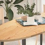 vidaXL Dessus de table 140x60x2 cm bois de chêne massif ovale