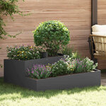vidaXL Cache-pot de jardin Noir 100 x 100 x 50 cm Acier