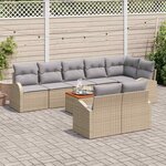 vidaXL Ensemble de canapé de jardin 9 Pièces Beige Poly rotin