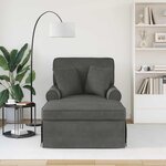 vidaXL Chaise lounge avec jupe Gris foncé 91 x 157 x 91 cm