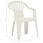 vidaXL Chaises empilables de jardin 45 Pièces Plastique Blanc