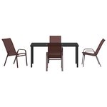 vidaXL Ensemble de salle à manger pour jardin 5 Pièces Marron