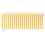 vidaXL Auvent rétractable manuel store LED 3 5x2 5 m Jaune et blanc