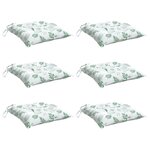 vidaXL Coussins de chaise lot de 6 à motif de feuilles 50x50x7 cm