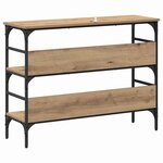 vidaXL Table console avec étagère chêne artisanal 100 x 32 x 75 cm