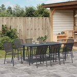 vidaXL Ensemble de salle à manger pour jardin 9 Pièces Anthracite Acier