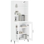 vidaXL Buffet haut Blanc 69 5x34x180 cm Bois d'ingénierie