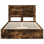 vidaXL Lit de Rangement Chêne fumé 120 x 200 cm Bois d'ingénierie