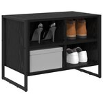 vidaXL Cabinet à chaussures avec stockage Chêne noir 60 x 35 x 44 cm