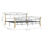 vidaXL Cadre de lit sans matelas noir métal 200x200 cm