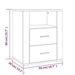 vidaXL Table de chevet Chêne sonoma 50x36x60 cm Bois d'ingénierie