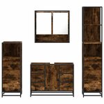 vidaXL Ensemble meubles salle de bain 4 Pièces chêne fumé bois ingénierie