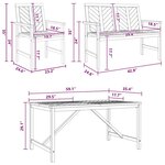 vidaXL Ensemble de salle à manger pour jardin 4 Pièces Marron