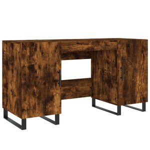 vidaXL Bureau chêne fumé 140x50x75 cm bois d'ingénierie