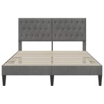 vidaXL Cadre de lit avec tête de lit Gris foncé 160 x 200 cm Velours