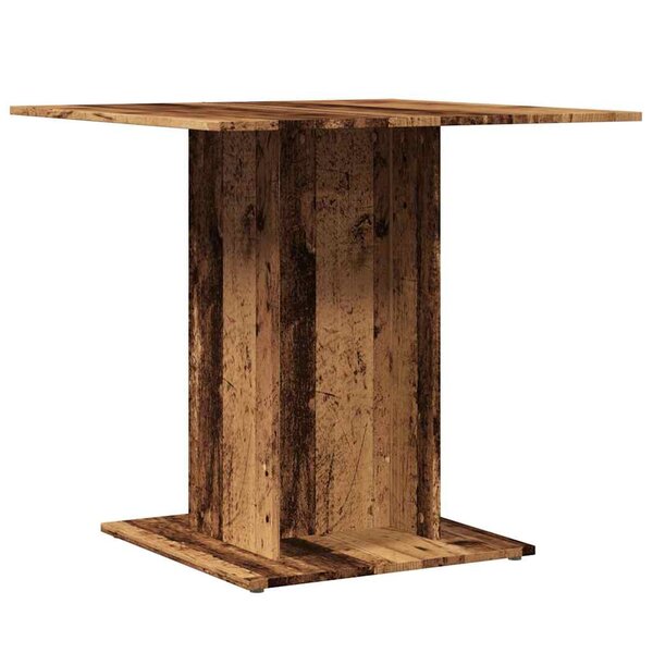 vidaXL Table à manger vieux bois 80 x 80 x 75 cm bois d'ingénierie