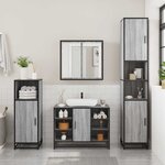 vidaXL Armoire lavabo de salle de bain sonoma gris bois d'ingénierie