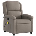 vidaXL Fauteuil de massage inclinable électrique Taupe Tissu