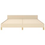 vidaXL Cadre de lit avec tête de lit Crème 180 x 200 cm Tissu