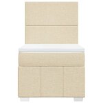 vidaXL Sommier à lattes de lit et matelas Crème 90x190 cm Tissu