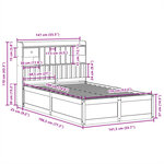 vidaXL Cadre de lit sans matelas blanc 135x190 cm bois de pin massif