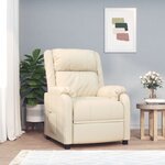 vidaXL Fauteuil inclinable Crème Similicuir