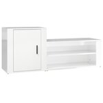 vidaXL Armoire à chaussure Blanc brillant 130x35x54 cm Bois ingénierie