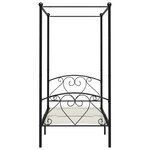 vidaXL Cadre de lit à baldaquin sans matelas noir métal 90x200 cm
