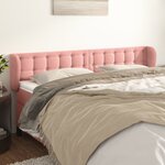 vidaXL Tête de lit avec oreilles Rose 203x23x78/88 cm Velours
