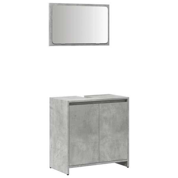 vidaXL Ensemble de meubles de salle de bain 2 Pièces gris béton