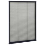 vidaXL Moustiquaire plissée pour fenêtre Aluminium Anthracite 80x120cm
