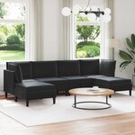 vidaXL Ensemble de meubles pour le salon 6 Pièces Noir Velours