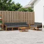 vidaXL Ensemble de canapés d'extérieur 7 Pièces Naturel et Anthracite
