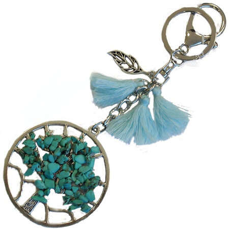 Porte clefs ou bijou de sac arbre de vie - ciel