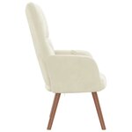 vidaXL Chaise de relaxation Blanc crème Velours