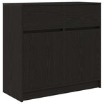 vidaXL Buffet avec tiroir chêne noir 80x34x76 cm bois d'ingénierie