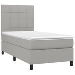 vidaXL Sommier à lattes de lit avec matelas et LED Gris clair 80x200cm