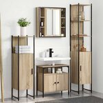 vidaXL Ensemble de mobilier de salle de bain 4 Pièces Chêne sonoma